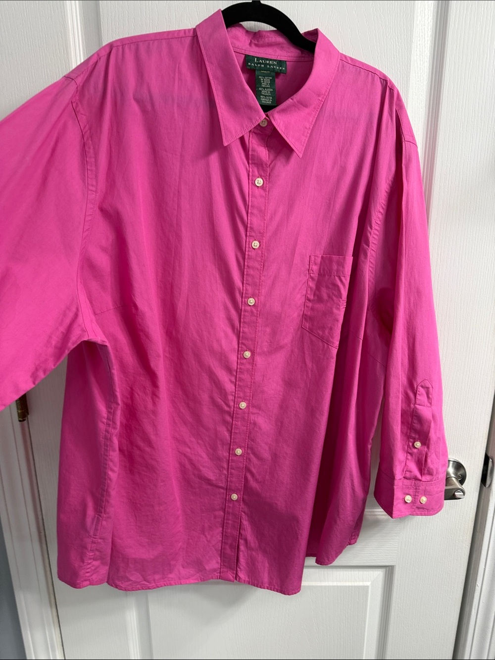 Lauren Ralph Lauren Bright Pink Women's Button-Down Shirt